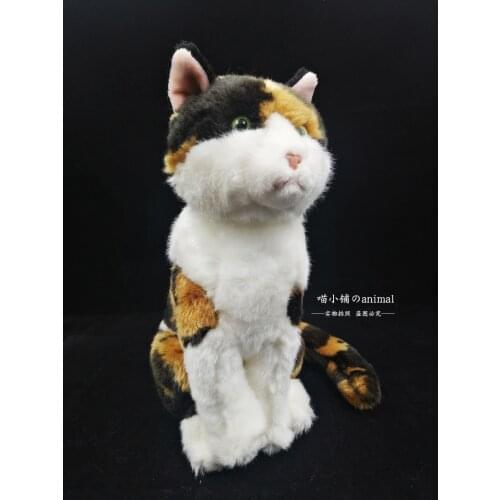 30cm Cute Siamese Cat Kitty Three Felinae Realistic Lifelike Wild Animal Soft Stuffed Plush Toy Doll Children Baby Birthday Gift