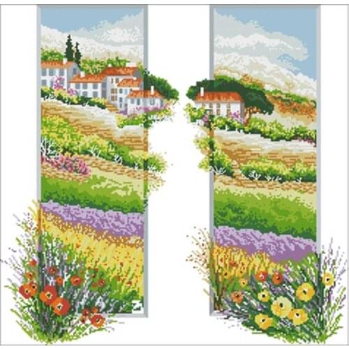 Tuscany countryside patterns Counted Cross Stitch 11CT 14CT 18CT DIY Cross Stitch Kits Embroidery Needlework Sets home decor