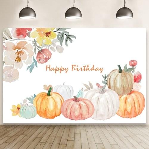 Pumpkins Theme Kids Happy Birthday Backdrop Halloween Home Party Photography Background Baby Shower Studio Banner Custom Decor