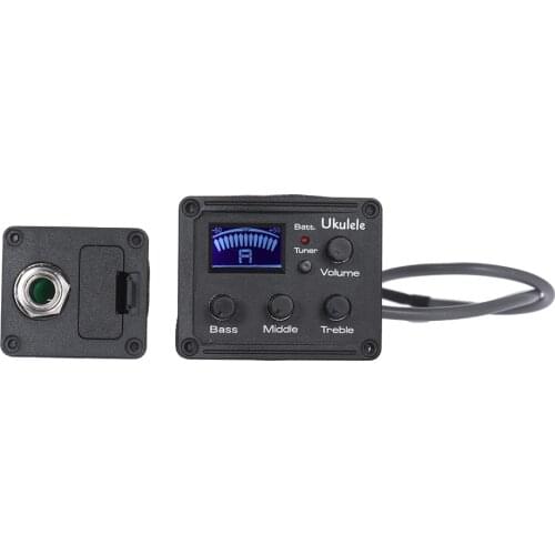 Ukulele Ukelele Uke Piezo Pickup Preamp 3-Band EQ Equalizer Tuner System with LCD Display
