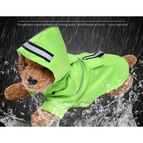 Pet Dog Raincoat Waterproof Detachable Rain Jacket Dogs Water Resistant Clothes Dogs Fashion Patterns Coat For Rainy Day