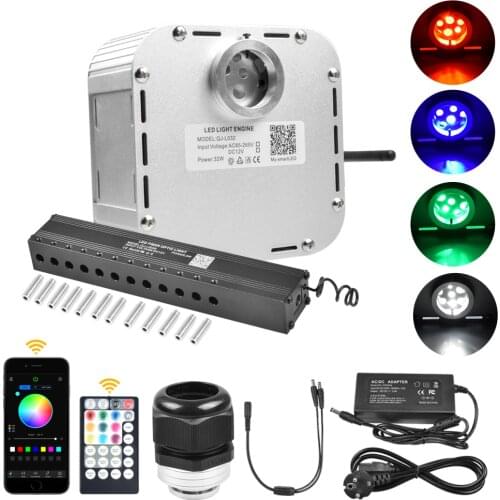 Bluetooth App Control 32W RGBW Twinkle Fiber Optic Light Engine with Shooting Meteor Effect