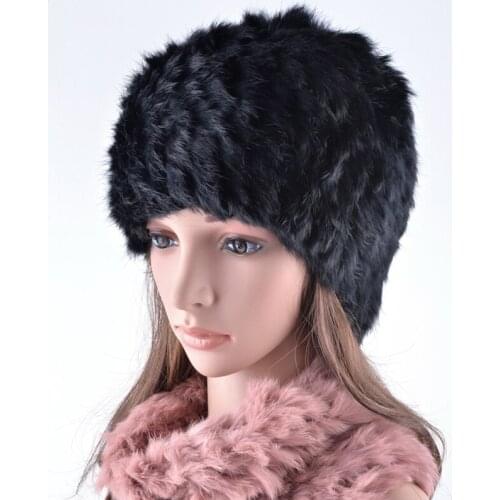 High quality winter hats for women real rabbit fur scarf hat knitting wool girls beanies casual cute cap scarves hats two uses