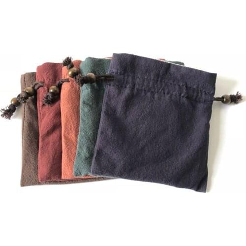 High End Handmade Plain Cotton Bag Drawstring Double layer Bracelet Jewelry Gift Pouch Beads Necklace Storage Bag 1pcs
