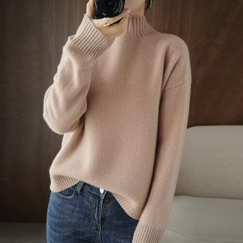 Adishree 2021 woman winter 100% Cashmere sweaters autumn knitted Pullovers High Quality Warm Female thickening Turtleneck