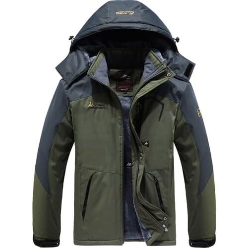 Winter Jacket Men Thick Windproof Waterproof Fleece Coat Mens Military Outwear Parka Plus Velvet Size 6XL, 7XL, 8XL Overcoat