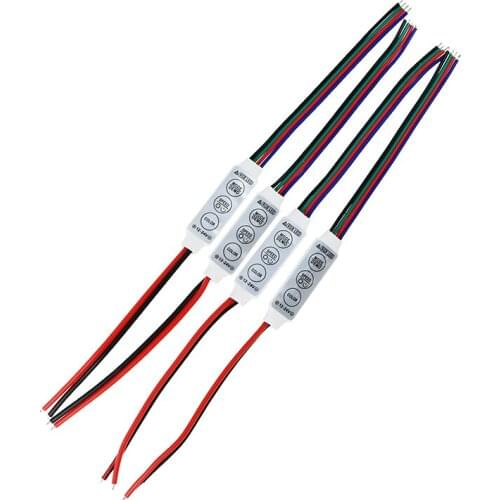 10PCS 12V 6A 3 Keys LED Mini RGB Controller with switch for 5050 3528 RGB LED Strip Light and Automotive LED Controller