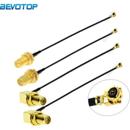 2PCS IPX U.fl to SMA Cable RP-SMA/ SMA Female to IPEX1 Female Jack WIFI Antenna Extension Cord RF1.13 Pigtail RF Coaxial Jumper