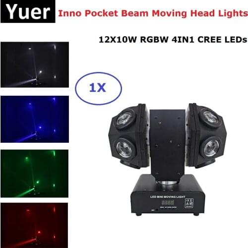 2019 Newest 12X10W RGBW 4IN1 LED Beam Lights LED Disco Lights DMX512 Football Moving Head Light Professional Dj Bar Party Lights
