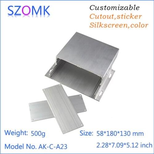 4 psc a lot SZOMK Aluminum pcb instrument box enclosure diy project case electrical housing shell 58*180*130mm