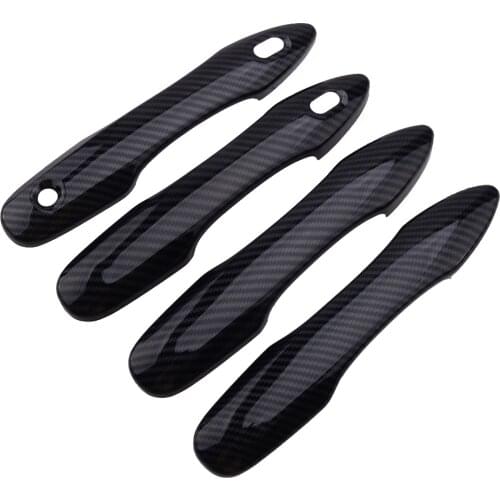 4pcs Carbon Fiber Style ABS PLASTIC Car Door Handle Protector Trims fit for Toyota Camry 2018 2019 2020