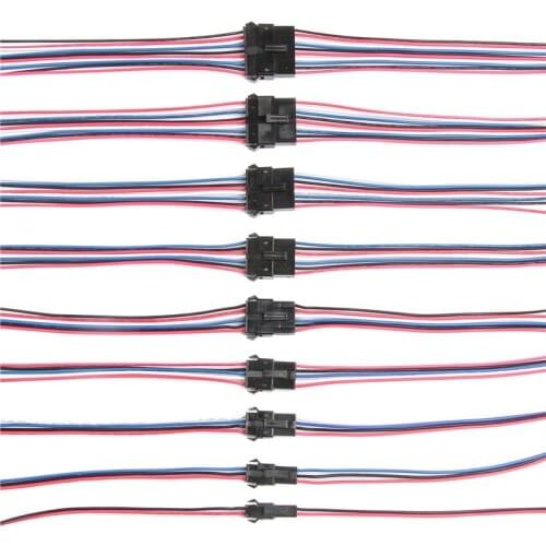 5/10Pairs JST SM Connector 150mm 2/3/4/5/6/7/8/9/10pin 22AWG Male & Female Connector Set