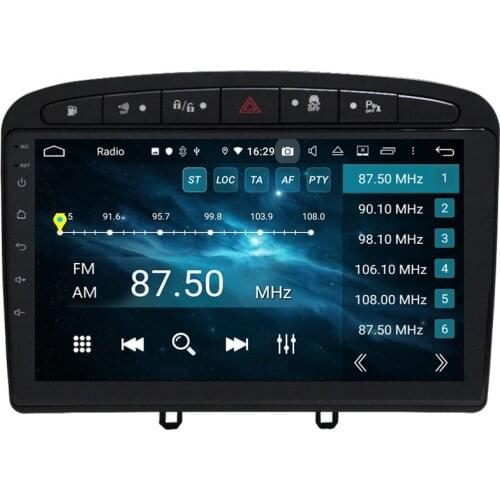 4G LTE CarPlay & Android Auto DSP 1 DIN 9" PX6 Android 10 Car Stereo Radio DVD GPS Bluetooth 5.0 WIFI for Peugeot 308 2007-2013