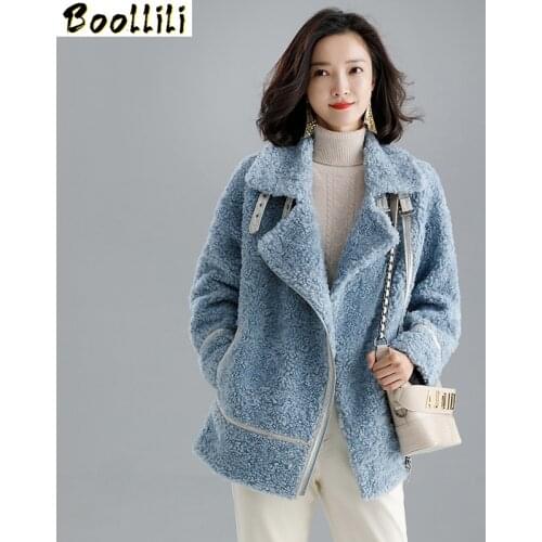 Boollili Real Fur Coat Women Winter Coat Women Clothes 2020 Sheep Shearing 100% Wool Jacket Short Parka Real Fur Jacket