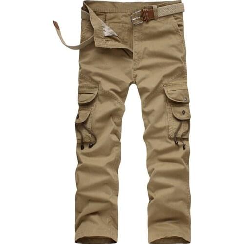 4 colors Cotton Pocket Jogger Pants Military Men Pants Loose Comfortable Cargo Pants Men