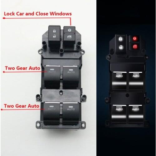 For Honda Fit Vezel XR-V XRV City 2014-2020 White LED Light Electric Power Window Glass Control Button Switch LHD Left Drive