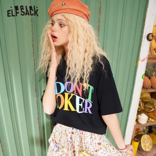 Женские хлопковые футболки ELF SACK China At AliExpress
