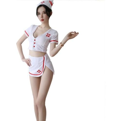 Erotic cosplay nurse uniform temptation adult sexy lingerie uniform uniform white sexy doctor costume women sex game Costumes