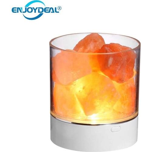 Crystal Natural Salt Lamp USB Led Multicolor Night Light Table Lava Lamps for Bedroom Bedside Bed Fixtures Home Decor Gifts