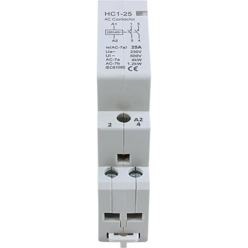 AC 240V 25A 2 Reed AC Contactor 2P Closed Domestic 35 mm DIN Rail