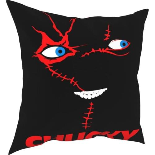 Chucky Doll Horror Pillowcase Printing Polyester Cushion Cover Decor Pillow Case Cover Chair Zipper 45*45cm