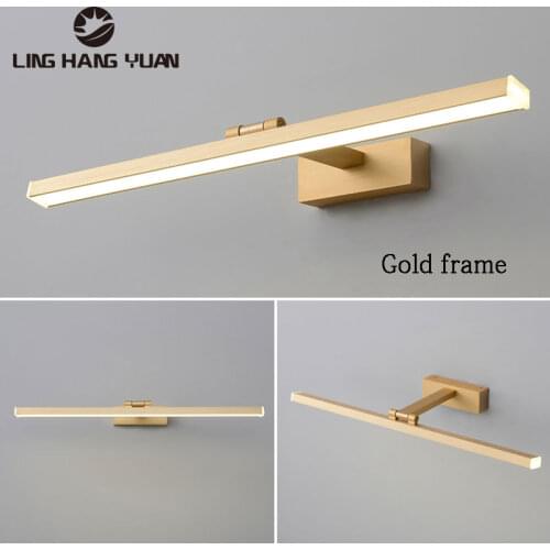 Bathroom Lamp Wall Lamp Indoor Modern Led Wall Light 110V 220V Mirror Light Bathroom Light Fixtures 40 60 80 100cm Gold Black