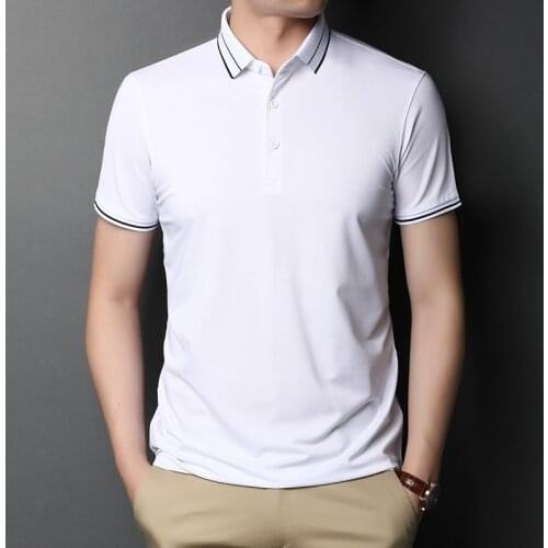 Mens simple short-sleeved T-shirt 2020 summer new mens trend slim fit fashion business