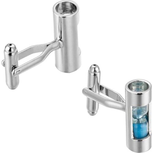 Mens shirts Cufflinks high-quality copper material The old blue hourglass timer Cufflinks 5 pairs of packaging for sale