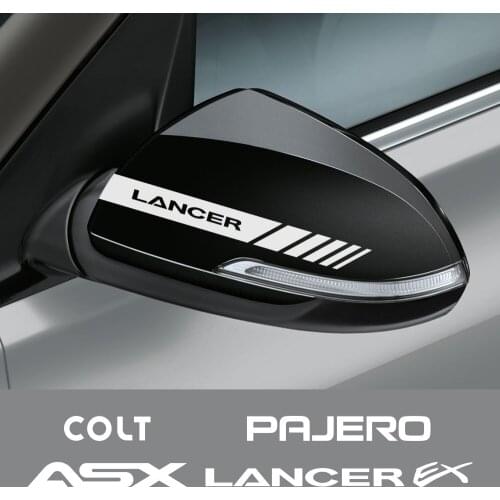 Car Rearview Mirror Cover Styling Stickers for Mitsubishi Ralliart Lancer EX ASX Outlander Auto Exterior Decoration Accessories