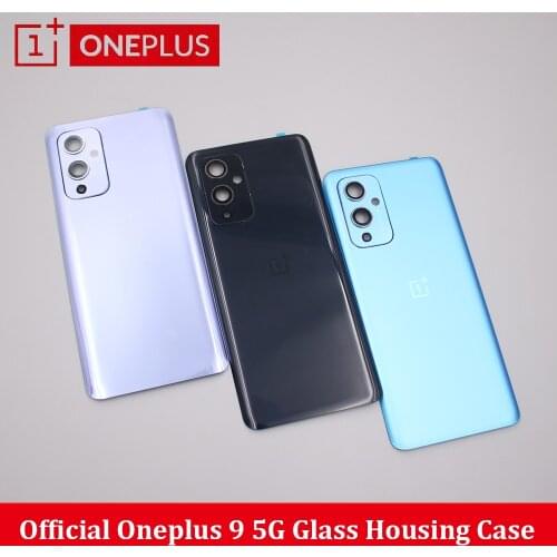 Original New Cover Oneplus 9 Battery Back Cover Housing Rear Glass Door Case Replace One Plus 9 Battery Cover With Camera Lens