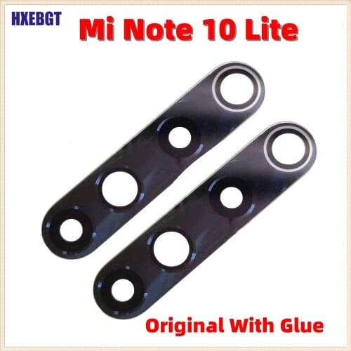 Original New For Xiaomi Mi Note 10 Lite Rear Back Camera Glass lens Cover With Adhesive Sticker Glue Smartphone Repair Parts