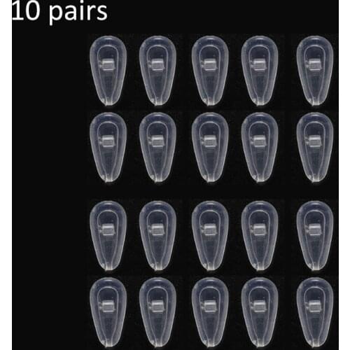 10Pairs/20pcs 14.2mm Air Chamber Oval Silicone Anti Slip Support Nose Pads Screw-in for Eyeglasses Eyewear Glasses Accessories