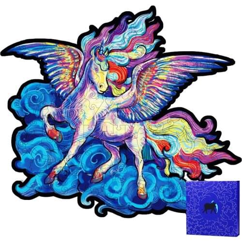 Unique Wooden Puzzles Fly Horse Wooden Jigsaw Adults Puzzle DIY Crafts Gifts 3D Wood Puzzles Games For Children Educational Toys