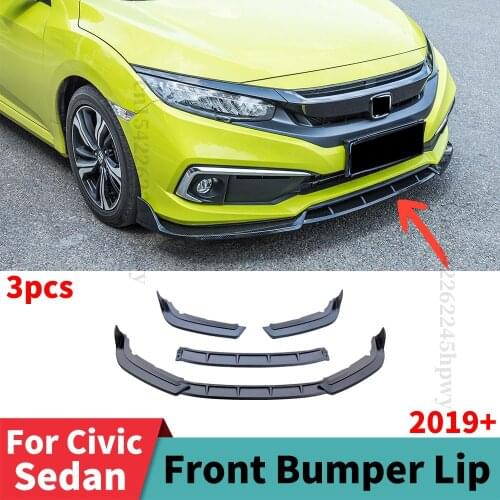 Front Bumper Lip Chin Guard Body Kit Diffuser Spoiler Deflector High Quality Tuning For Honda Civic Sedan 2019 2020 2021 2019