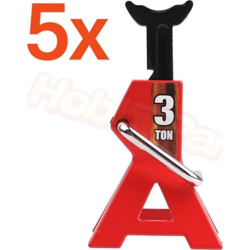 5 Pieces Mini 3 TON Scale Jack Stands for 1/10 Scale RC Crawler Car Traxxas TRX4 Axial SCX10 Wraith RC4WD D90 Gen7 Gen8