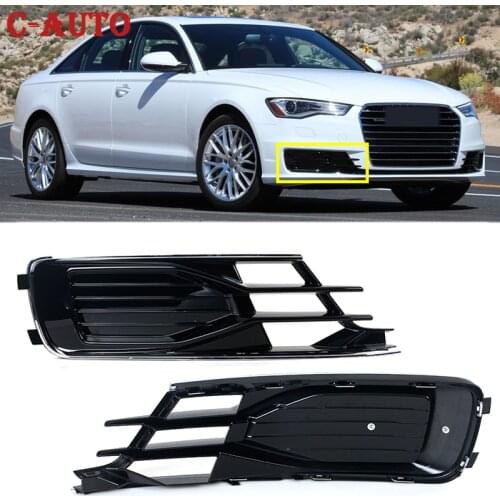 Car Front Left Right Bumper Fog Light Lamp Chrome Grill 4G0807681AE 4G0807682AE For Audi A6 C7 2016 2017 2018 car-styling