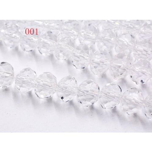 FLTMRH transparent Color 4*6mm 50pcs Rondelle Austria faceted Crystal Glass Beads Loose Spacer Round Beads for Jewelry Making
