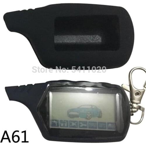 Good Quality A61 LCD Remote Control Key + Silicone Case for Russian Anti-theft StarLine A61 Keychain two way car alarm system