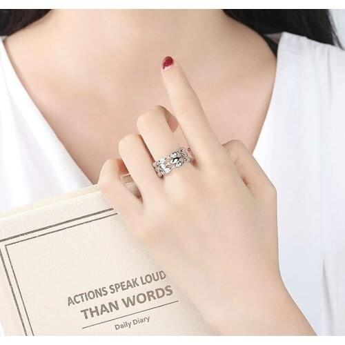 925 Sterling Silver School of Fish Rings For Women/Men/Girls Adjustable Open Multiple Fish Ring Wedding Ring Birthday Present