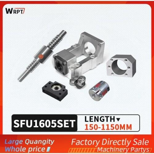 Ball screw SFU1605 + straight nut + HM12-57 / 12-60 (cast aluminum) + BF12 + coupling XB25 * 30 + DSG16H, L = 200MM-1150MM
