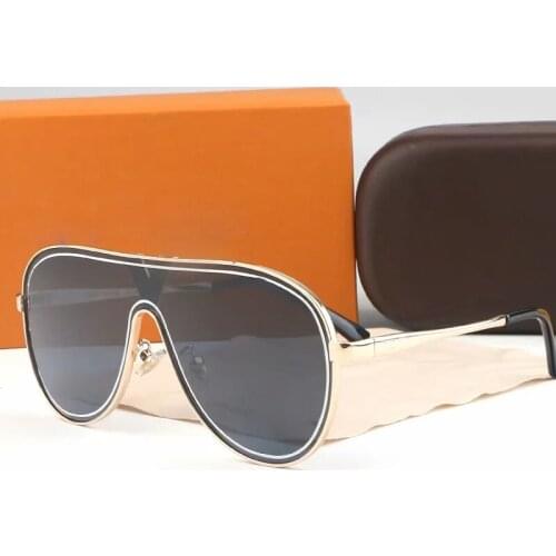 Fashion Oversized Sunglasses Ladies Men Classic Stainless Steel One-piece Lens Sunglasses Gradient Color Luxury Driving Glasses