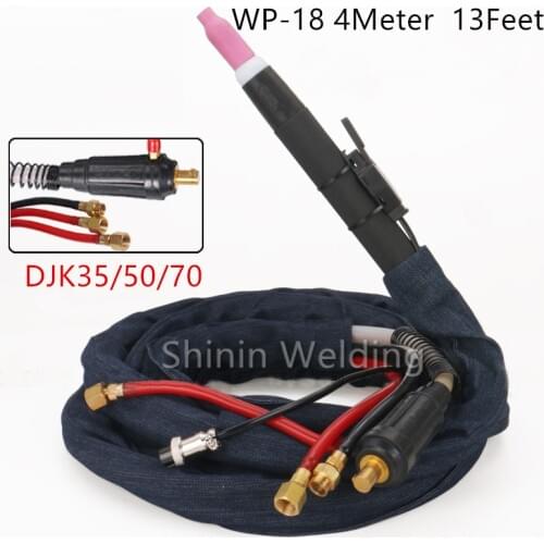 WP-18P straight shank water-cooled argon arc welding torch DKJ-35/50/70 welding wire gun handle for quick plug-in CNC welding