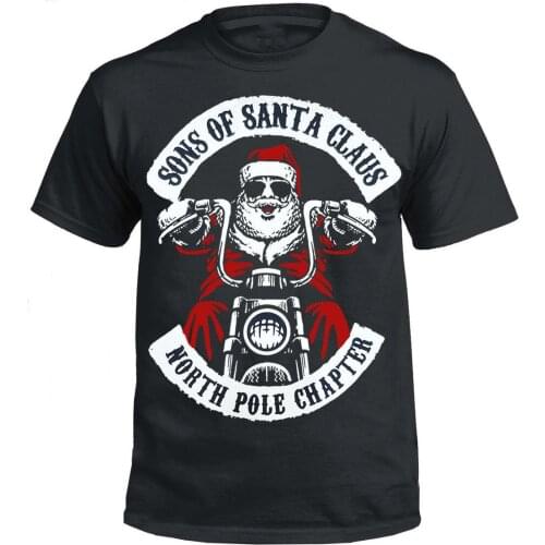 Sons of Santa Claus. Funny Biker Motorcyclist Christmas Gift T-Shirt. Summer Cotton O-Neck Short Sleeve Mens T Shirt New S-3XL