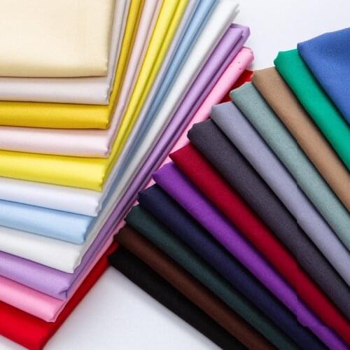 145x50cm Solid Color Poplin Cotton Fabric DIY Childrens Wear Cloth Make Bedding Quilt Fabric for Girl Dress 160-180g/m