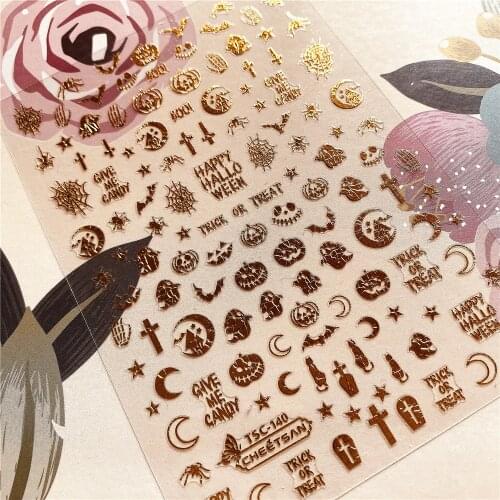 TSC-140 Halloween Pumpkin 3D Back glue Nail decal Nail sticker Nail decoration Nail art Nail tool Nail ornament