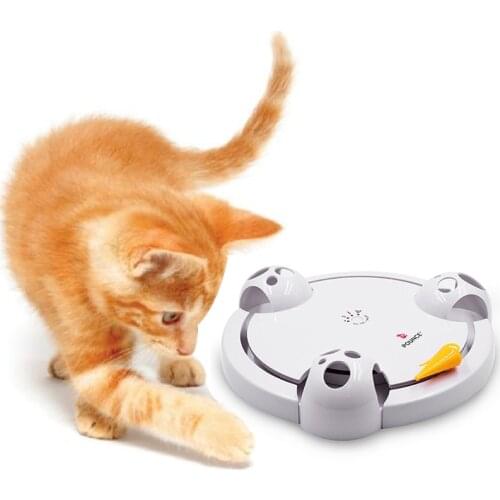Smart Teasing Cat Stick Electric Funny Cat Toy Cat Catching Mouse Automatic Spinning Turntable Amusement Plate Training Tool