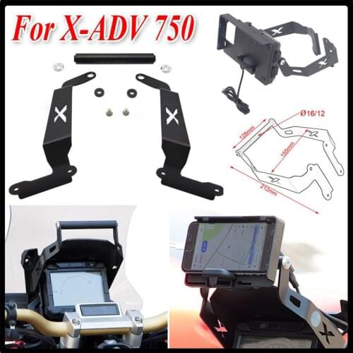 Mobile Phone USB Navigation Bracket Motorcycle USB Charging Mount For HONDA X-ADV 750 XADV XADV750 GPS Bar Mobile Phone bracket