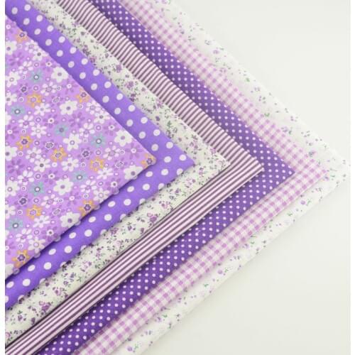 Booksew 100% Cotton Fabric Bundles Fat Quarter Purple Color Home Decoration Romantice Flowers Style Scrapbooking Tissu Tela