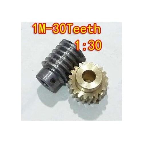 1Set 1M-30T Reduction Ratio:1:30 Copper Worm Gear hole -8MM Rod:5mm Metal Reducer Transmission parts--D:33MM