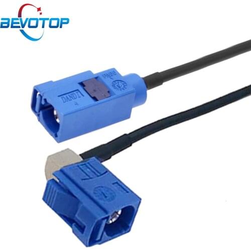 1PCS Right Angle Blue Fakra C Female to Fakra C Female 90 Degree RG174 Cable Vehicle Transmission GPS Antenna Extension Cable